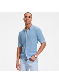 LANDS' END Leichtes Feinstrick-Hemd aus Baumwolle f&uuml;r Herren, Herren, size: regular, Blau, Baumwolle, by Lands' End