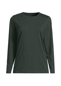 Supima-Shirt, Langarm in Plus-Gr&ouml;&szlig;e, Damen, size: plus, Gr&uuml;n, Baumwolle, by Lands' End