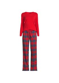 LANDS' END Pyjama-Set mit Flanellhose in Plus-Gr&ouml;&szlig;e f&uuml;r Damen, Damen, size: plus, Rot, Baumwolle/Baumwoll-Mischung/Viskose-Mischung, by Lands' End