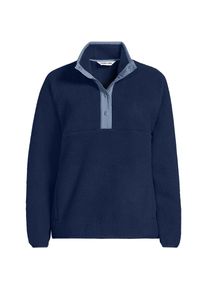 LANDS' END Teddy-Pullover mit Druckknopf-Leiste f&uuml;r Damen, Damen, size: regular, Blau, by Lands' End