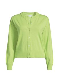 LANDS' END Kurzer Feinstrick-Cardigan aus Baumwolle f&uuml;r Damen, Damen, size: regular, Gr&uuml;n, Baumwolle, by Lands' End