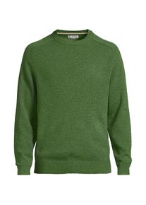 LANDS' END Rundhalspullover aus Lambswool, Herren, size: regular, Gr&uuml;n, Wolle, by Lands' End