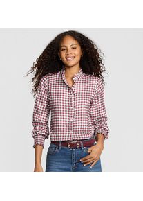 LANDS' END Flanellbluse mit R&uuml;schenkragen, Damen, size: regular, Rot, Baumwolle, by Lands' End