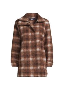 LANDS' END Gemusterte Boucl&eacute;-Jacke in Plus-Gr&ouml;&szlig;e, Damen, size: plus, Braun, Polyester, by Lands' End