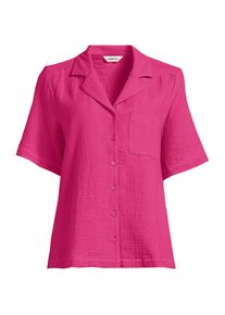 LANDS' END Kurz&auml;rmelige Musselin-Bluse in Plus-Gr&ouml;&szlig;e, Damen, size: plus, Pink, Baumwolle, by Lands' End