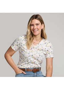 LANDS' END Supima Kurzarm-Shirt mit V-Ausschnitt f&uuml;r Damen in Petite-Gr&ouml;&szlig;e, Damen, size: petite, Elfenbein, Baumwolle, by Lands' End