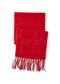 Langer flauschiger Schal mit Fransen, Damen, size: regular, Rot, Polyester, by Lands' End