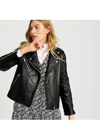 LANDS' END Leder-Bikerjacke f&uuml;r Damen, Damen, size: regular, Schwarz, Leder, by Lands' End