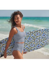 Komfort-Midkini, Damen, size: regular, Blau, Elasthan/Metall/Nylon-Mischung, by Lands' End