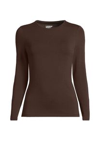 Shirt aus Baumwolle/Modal-Mix mit Rundausschnitt f&uuml;r Damen in Petite-Gr&ouml;&szlig;e, Damen, size: petite, Braun, Baumwolle Modal, by Lands' End