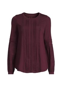 LANDS' END Biesenshirt aus Baumwoll/Modalmix f&uuml;r Damen, Damen, size: regular, Rot, Baumwoll-Mischung/Viskose-Mischung, by Lands' End