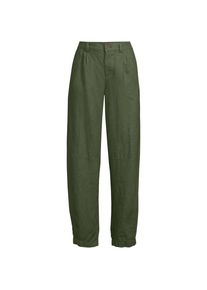 LANDS' END Premium Reinleinen-Barrelhose mit Bundfalten, Damen, size: regular, Gr&uuml;n, Leinen, by Lands' End