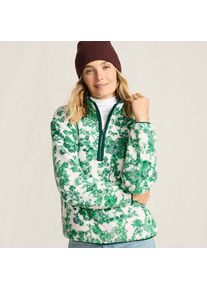 Teddy-Pullover mit Rei&szlig;verschluss Gemustert f&uuml;r Damen, Damen, size: regular, Gr&uuml;n, Polyester, by Lands' End