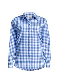 LANDS' END Lange leichte Flanellbluse f&uuml;r Damen in Plus-Gr&ouml;&szlig;e, Damen, size: plus, Blau, by Lands' End