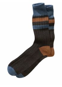 Corgi Herren Ringel & Ruhe-Socke Braun 80 % Wolle, 20 % Baumwolle
