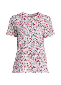 LANDS' END Supima Kurzarm-Shirt mit rundem Ausschnitt f&uuml;r Damen in Petite-Gr&ouml;&szlig;e, Damen, size: petite, Elfenbein, Baumwolle, by Lands' End