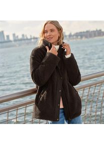 LANDS' END Gef&uuml;tterte Teddyjacke f&uuml;r Damen in Petite-Gr&ouml;&szlig;e, Damen, size: petite, Braun, Polyester, by Lands' End
