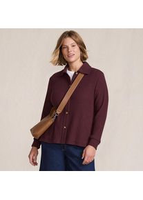 LANDS' END Baumwollmix-Jacke im Waffelstrick f&uuml;r Damen, Damen, size: regular, Rot, Baumwoll-Mischung/Polyester-Mischung, by Lands' End