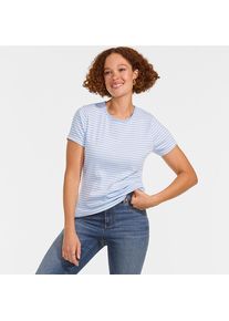 LANDS' END Rippshirt mit kurzen &Auml;rmeln f&uuml;r Damen, Damen, size: regular, Blau, Elasthan/Baumwoll-Mischung, by Lands' End