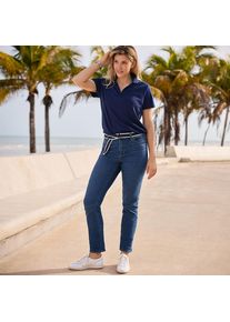 LANDS' END Straight Fit Recover Jeans Mid Waist, Damen, size: regular, Blau, Elasthan/Baumwoll-Mischung/Polyester-Mischung, by Lands' End