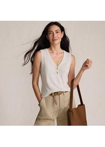 LANDS' END Top aus Leinenmix in Petite-Gr&ouml;&szlig;e f&uuml;r Damen, Damen, size: petite, Beige, Baumwolle/Leinen/Baumwoll-Mischung, by Lands' End