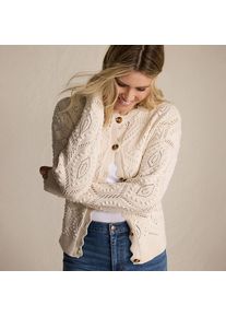 LANDS' END Noppencardigan f&uuml;r Damen, Damen, size: regular, Elfenbein, Baumwolle, by Lands' End