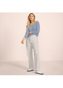 LANDS' END 5-Pocket-Chinos mit weitem Bein f&uuml;r Damen, Damen, size: regular, Beige, Baumwoll-Mischung, by Lands' End