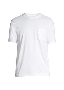 LANDS' END Super-T Kurzarm-Shirt mit Brusttasche f&uuml;r Herren, Classic Fit, Herren, size: regular, Wei&szlig;, Baumwolle, by Lands' End