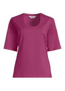 LANDS' END Supima Rundhalsshirt f&uuml;r Damen in Plus-Gr&ouml;&szlig;e, Damen, size: plus, Pink, Baumwolle, by Lands' End