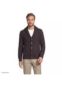 LANDS' END Schalkragen-Cardigan aus Baumwoll/Wollmix, Herren, size: regular, Braun, Baumwoll-Mischung/Woll-Mischung/Nylon-Mischung, by Lands' End