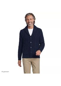 LANDS' END Schalkragen-Cardigan aus Baumwoll/Wollmix, Herren, size: regular, Blau, Baumwoll-Mischung/Woll-Mischung/Nylon-Mischung, by Lands' End