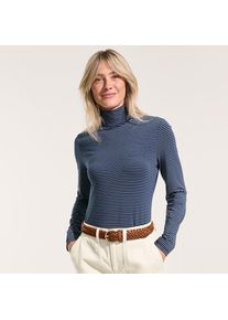 LANDS' END Rollkragenshirt aus Baumwoll/Modalmix in Petite-Gr&ouml;&szlig;e, Damen, size: petite, Blau, Baumwolle/Elasthan/Baumwolle Modal, by Lands' End