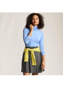 LANDS' END Rollkragenshirt aus Baumwoll/Modalmix, Damen, size: regular, Blau, Baumwolle/Elasthan/Baumwolle Modal, by Lands' End