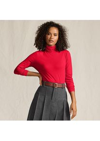 LANDS' END Rollkragenshirt aus Baumwoll/Modalmix, Damen, size: regular, Rot, Baumwolle/Elasthan/Baumwolle Modal, by Lands' End