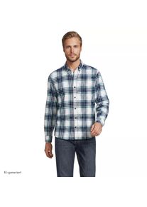 LANDS' END Flanellhemd Flagship Classic Fit, Herren, size: regular, Blau, Baumwolle, by Lands' End