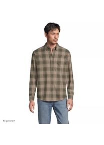 LANDS' END Flanellhemd Flagship Classic Fit, Herren, size: regular, Gr&uuml;n, Baumwolle, by Lands' End