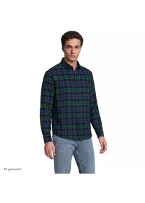 LANDS' END Flanellhemd Flagship Classic Fit, Herren, size: regular, Blau, Baumwolle, by Lands' End