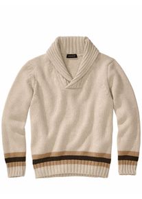 noch offen Herren Studio-Schalkragen Beige 100 % Schurwolle