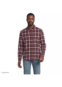 LANDS' END Flanellhemd Flagship Classic Fit, Herren, size: regular, Rot, Baumwolle, by Lands' End