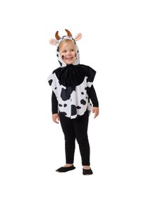 buttinette Kinder-Poncho "Kuh", schwarz-wei&szlig;