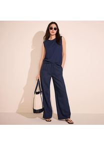LANDS' END Weite Schlupfhose aus Leinenmix f&uuml;r Damen, Damen, size: regular, Blau, Leinen/Viskose, by Lands' End