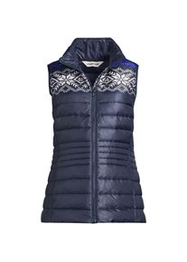 LANDS' END Gemusterte verstaubare Wanderweight&trade; Daunenweste in Plus-Gr&ouml;&szlig;e, Damen, size: plus, Blau, by Lands' End