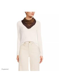 LANDS' END Gemusterter Karreeschal aus Wolle f&uuml;r Damen, Damen, size: regular, Braun, Wolle, by Lands' End