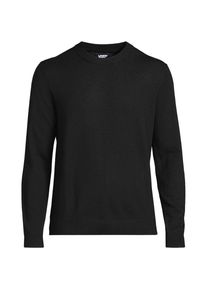 LANDS' END Merino-Pullover mit Rundhals f&uuml;r Herren, Herren, size: regular, Schwarz, Wolle, by Lands' End