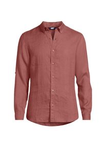 LANDS' END Hemd aus reinem Leinen mit Roll&auml;rmeln f&uuml;r Herren, Herren, size: regular, Rot, Leinen, by Lands' End