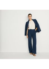 LANDS' END Weite Hose im Leinenmix f&uuml;r Damen, Damen, size: regular, Blau, Leinen, by Lands' End
