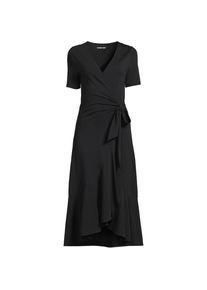 LANDS' END Wickelkleid aus Baumwoll/Modalmix mit kurzen &Auml;rmeln f&uuml;r Damen, Damen, size: regular, Schwarz, Elasthan/Baumwoll-Mischung/Synthetik-Mix, by Lands' End
