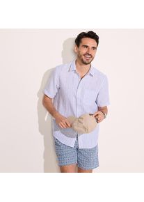LANDS' END Premium Reinleinen-Hemd mit kurzen &Auml;rmeln f&uuml;r Herren, Classic Fit, Herren, size: regular, Blau, Leinen, by Lands' End