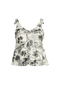 LANDS' END Tankini-Top mit geknoteten Tr&auml;gern und Flattersaum f&uuml;r Damen in Plus-Gr&ouml;&szlig;e, Damen, size: plus, Wei&szlig;, Elasthan/Nylon-Mischung, by Lands' End