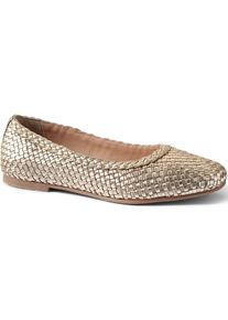 LANDS' END Geflochtene Ballerinas f&uuml;r Damen, Damen, size: regular, Gelb, Leder, by Lands' End